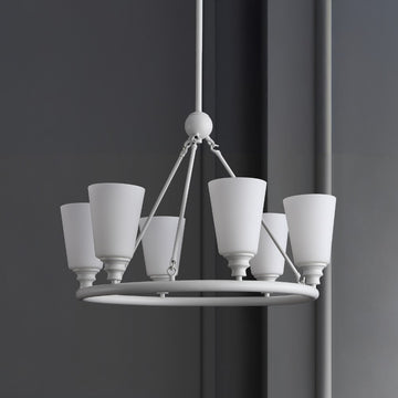 Denis 27.5" 6-Light Modern Minimalist Iron/Glass LED Chandelier